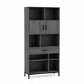 Libreria a ripiani in legno e metallo Grigio 180x80x30 cm