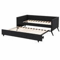Letto estraibile in tessuto con struttura in legno Nero