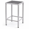 Tavolo alto quadrato in alluminio e resina intrecciata 70x70x110 cm Grigio