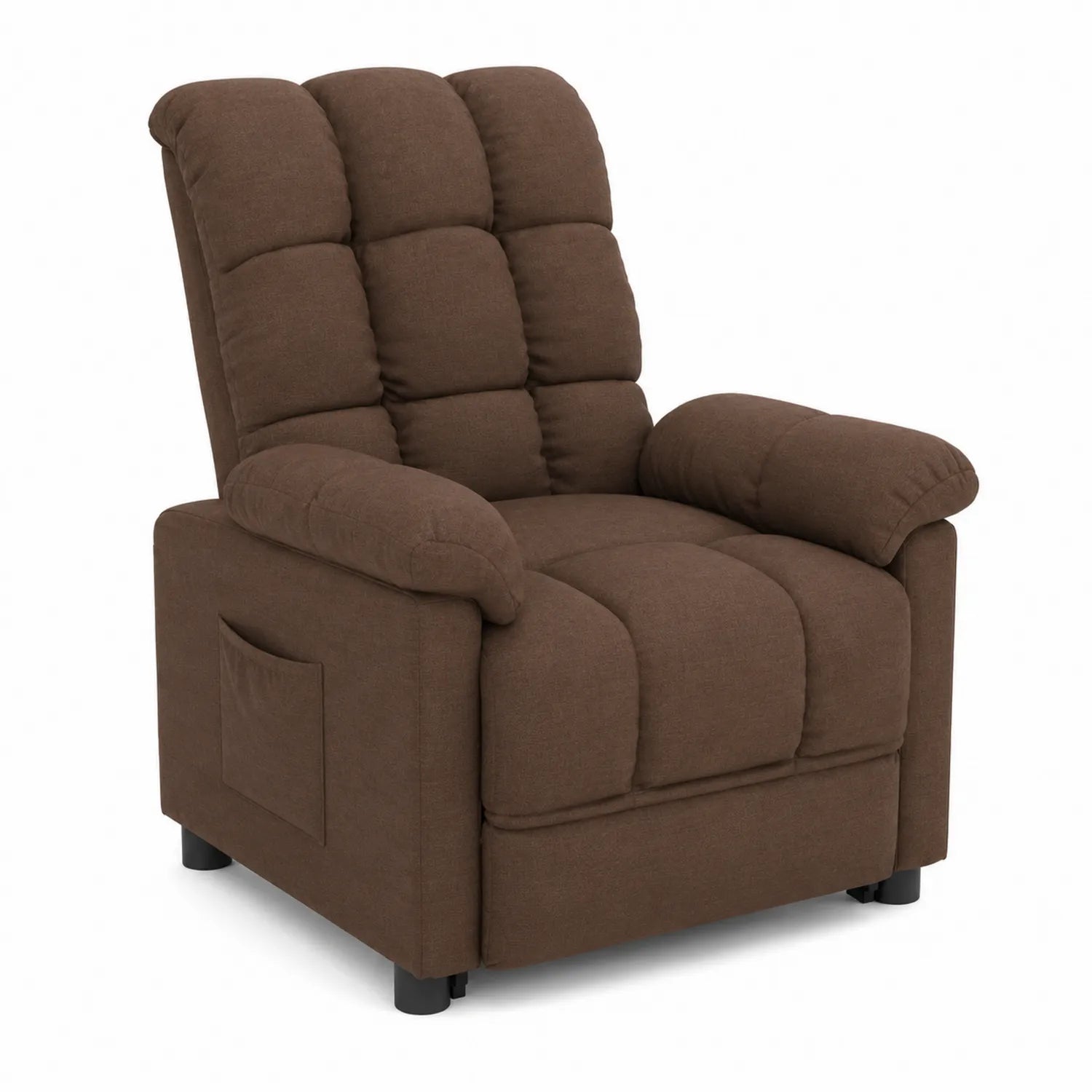 Fauteuil inclinable en tissu polyester Marron