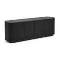 Mobile TV in MDF nero scanalato 180 cm