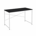 Scrivania rettangolare in MDF nero e acciaio bianco 120x60x75 cm