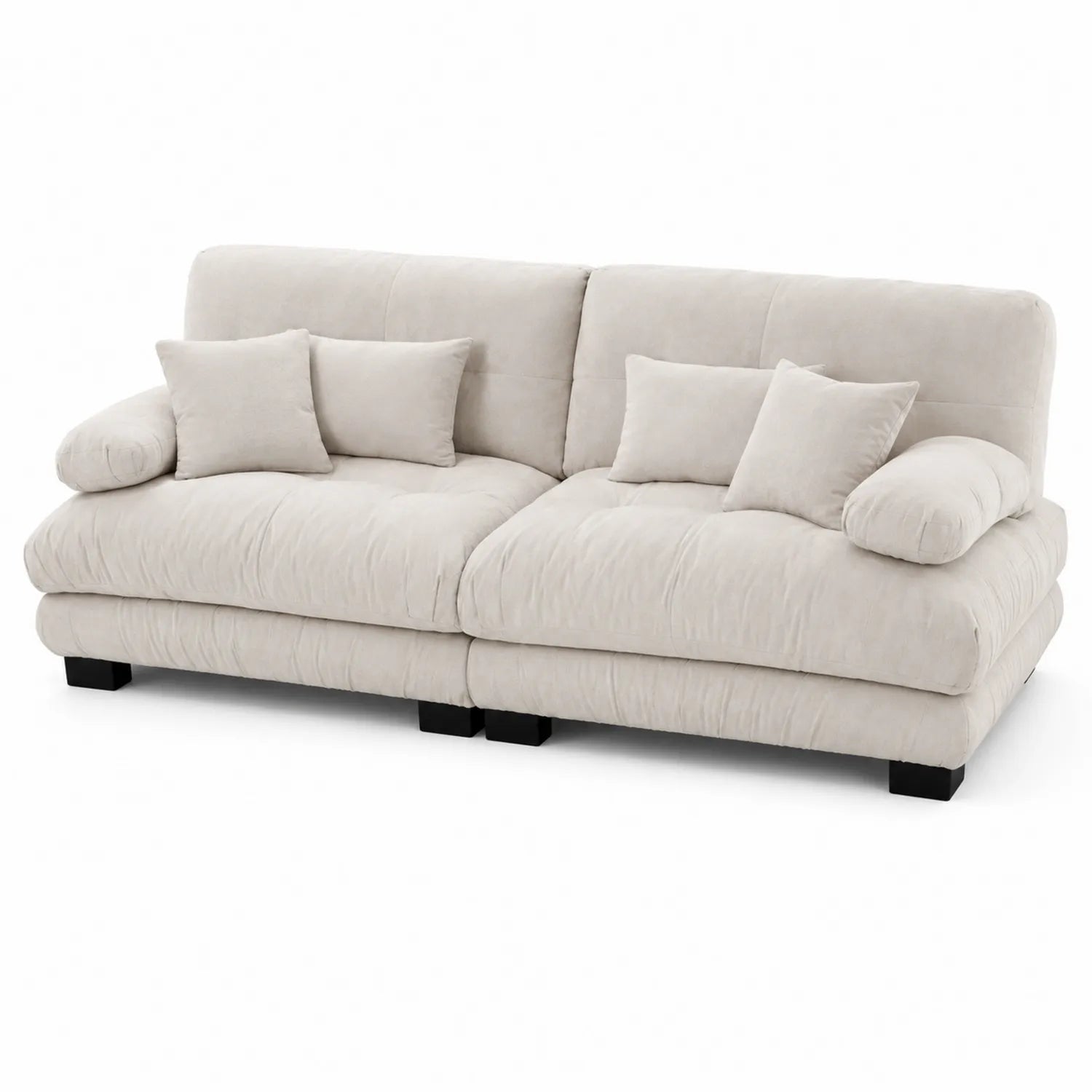 Canapé 2 places en tissu microfibre Beige