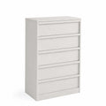 Cassettiera Bianca in Legno a 5 Cassetti 120x80x40 cm