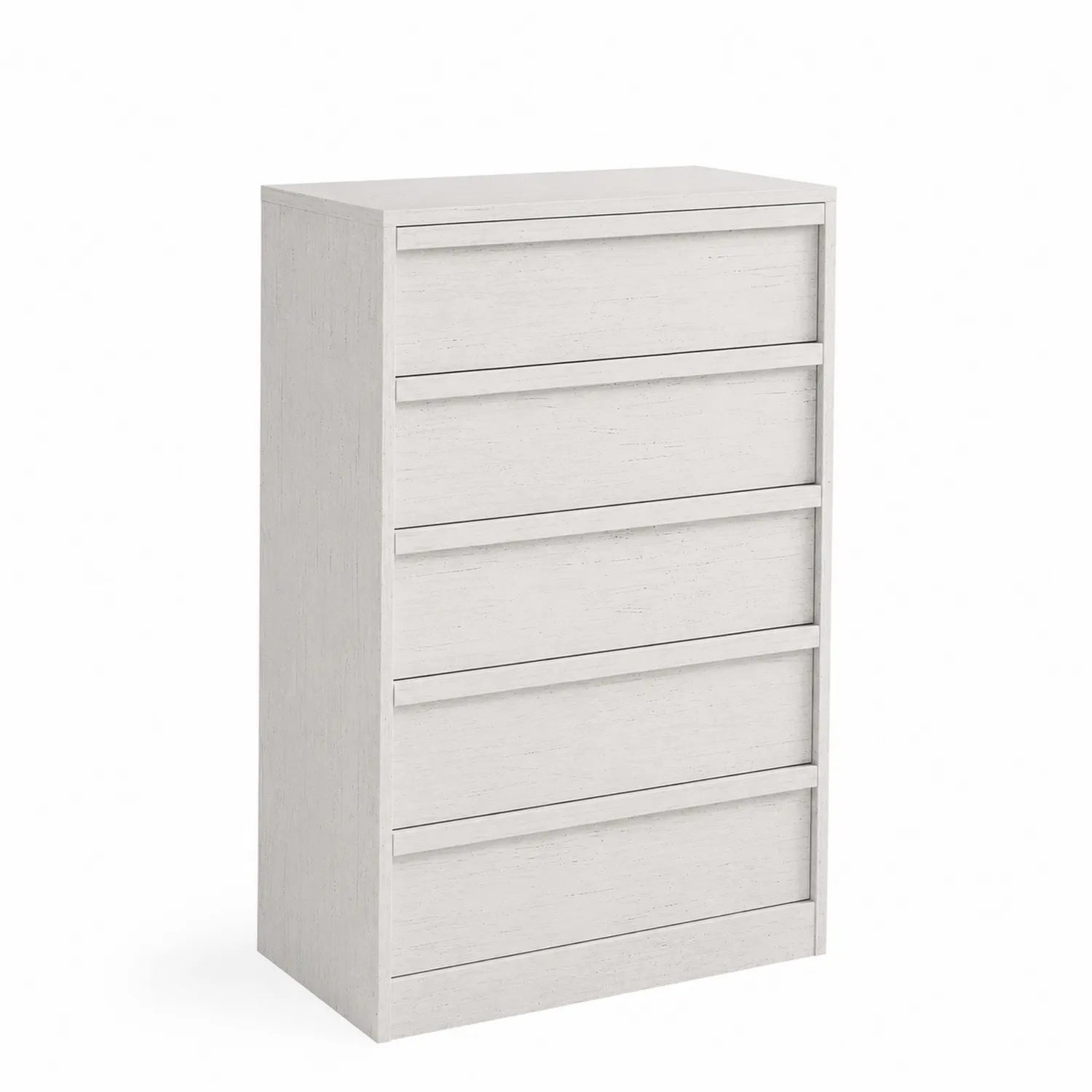 Commode en Bois Blanc à 5 Tiroirs 120x80x40 cm