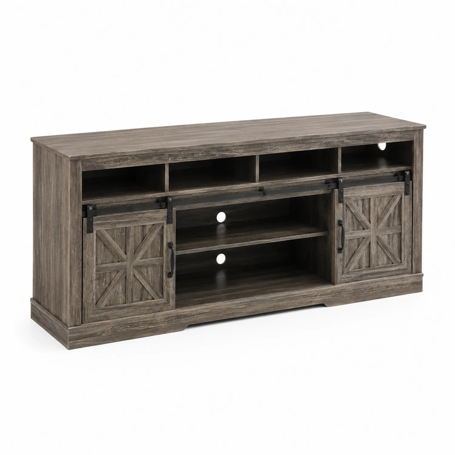 Meuble TV en bois avec portes coulissantes 152x40x60 cm