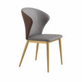 Sedia in tessuto con gambe metalliche dorate, grigie e marroni