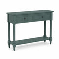 Console in legno verde con 2 cassetti 90x30x85 cm