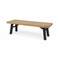 Panca rettangolare in legno e metallo 180x45x40 cm